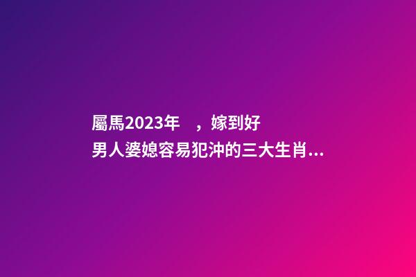 屬馬2023年，嫁到好男人婆媳容易犯沖的三大生肖女